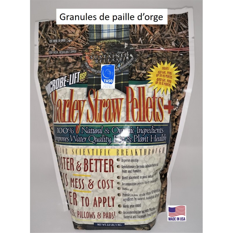 Granulés de paille de blé, d'orge ou de maïs