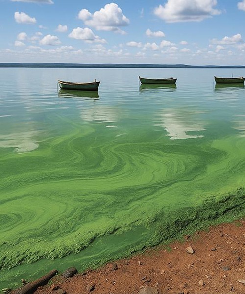 lac avec algues